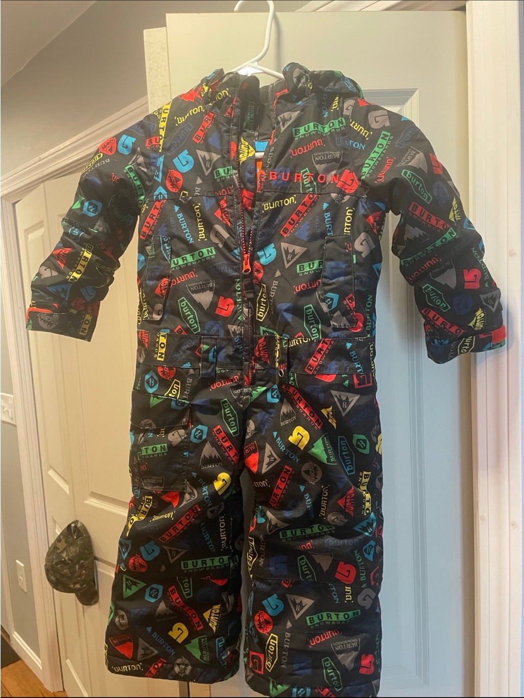 Burton Black Snowsuit With Multicolor Logo Print